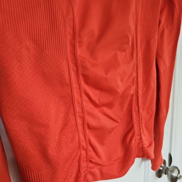 Athleta Women's Hoodie Sz.Sm‎ Pullover Long Sleeve Orange Running Stretch Thumbs - Picture 3 of 7
